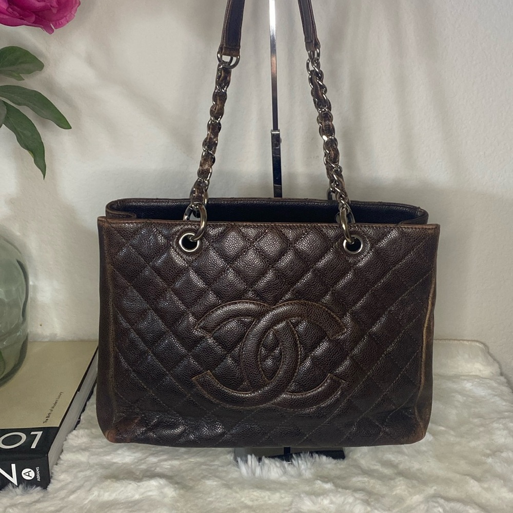 Chanel Quilted Leather Grand Shopping Tote